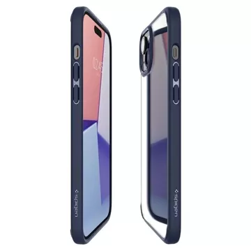 Spigen Crystal Hybrid-Hülle für Apple iPhone 15 Plus – transparent und blau