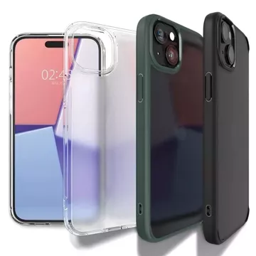 Spigen Crystal Hybrid-Hülle für Apple iPhone 15 Plus – transparent und schwarz