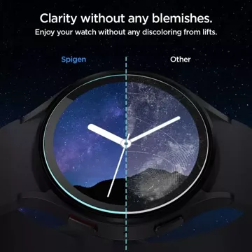 Spigen Glas.Tr „EZ-Fit“ gehärtetes Glas 2er-Pack für Samsung Galaxy Watch 6 (44 mm) klar