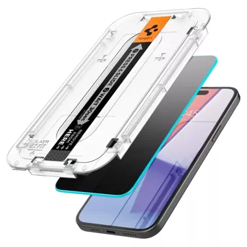 Spigen Glas.tR „EZ Fit“ gehärtetes Glas für Apple iPhone 15 Plus Privacy