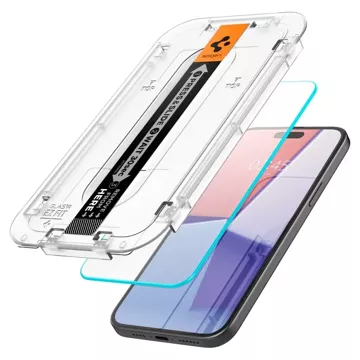 Spigen Glas.tR „EZ Fit“ gehärtetes Glas für iPhone 15 Klar