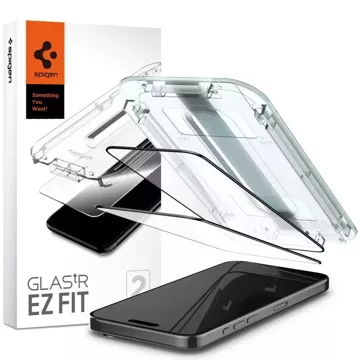 Spigen Glas.tR „Ez Fit“ FC 2er-Pack gehärtetes Glas für Apple iPhone 15 Pro Max Schwarz
