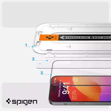 Spigen Glas.tR „Ez Fit“ FC gehärtetes Glas für Apple iPhone 15 Plus Schwarz