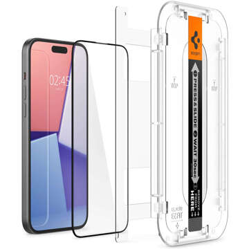 Spigen Glas.tR „Ez Fit“ FC gehärtetes Glas für Apple iPhone 15 Plus Schwarz