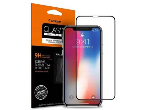 Spigen Glas.tR Slim FC Glas für die Hülle Apple iPhone X / Xs / 11 Pro schwarz