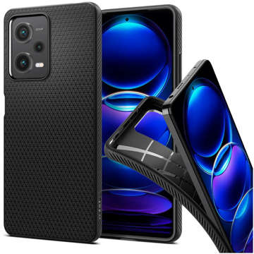 Spigen Liquid Air Handyhülle Schutzhülle für Xiaomi Redmi Note 12 Pro 5G / Poco X5 Pro 5G Mattschwarzes Glas