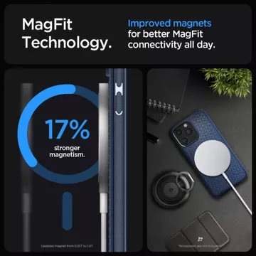 Spigen Mag Armor MagSafe Hülle für Apple iPhone 15 Pro Max Marineblau