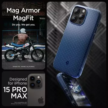 Spigen Mag Armor MagSafe Hülle für Apple iPhone 15 Pro Max Marineblau