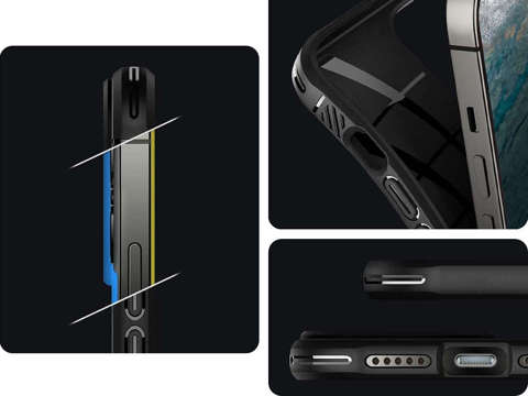 Spigen Rugged Armor Cover für Apple iPhone 13 Mattschwarzes Glas