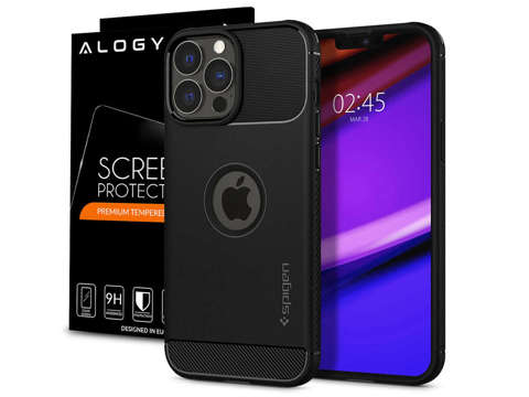 Spigen Rugged Armor Cover für Apple iPhone 13 Pro Mattschwarzes Glas