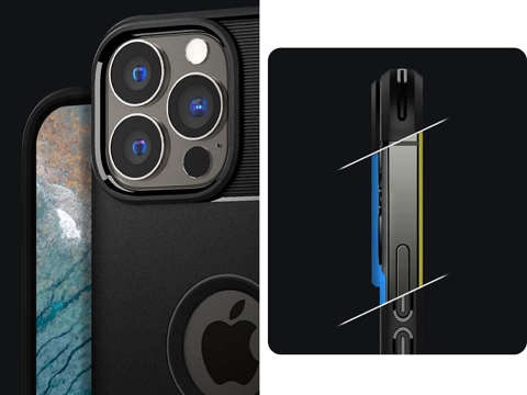 Spigen Rugged Armor Cover für Apple iPhone 13 Pro Mattschwarzes Glas