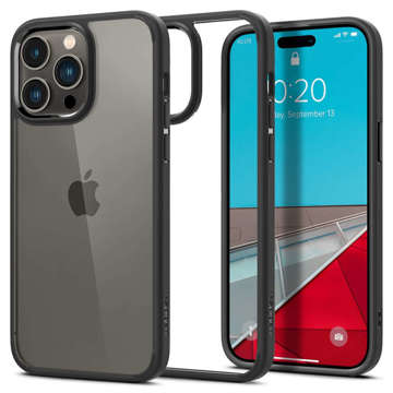 Spigen Ultra Hybrid Hülle für Apple iPhone 14 Pro Max Mattschwarzes Glas