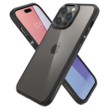 Spigen Ultra Hybrid Hülle für Apple iPhone 14 Pro Max Mattschwarzes Glas