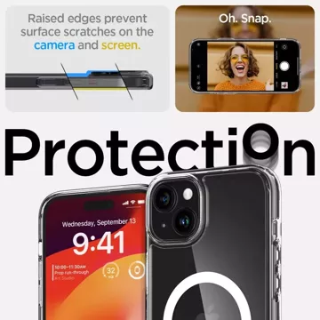 Spigen Ultra Hybrid Mag Mag Safe Hülle für Apple iPhone 15 Plus Weiß