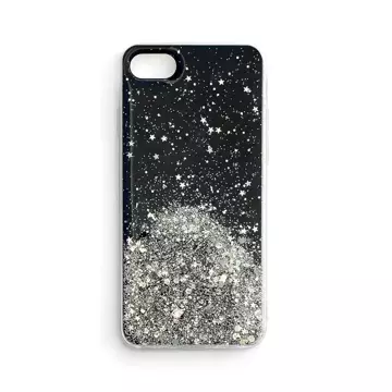 Star Glitter Case Cover für iPhone 13 Pro Glänzende Glitzerhülle Schwarz