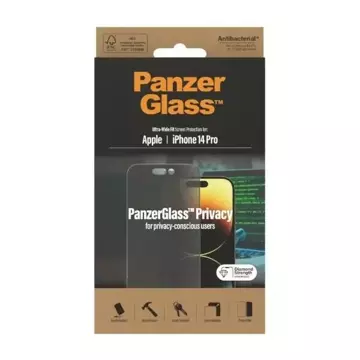 Szkło PanzerGlass Ultra-Wide Fit für iPhone 14 Pro 6,1" Privacy Screen Protection Antibacterial P2772