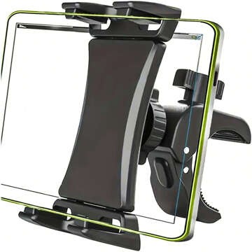 Tablet-Telefonhalter 4,7"-12,9" für eine Stange, ein Stativ, einen Lenker für einen Trainer, ein stationäres Fahrrad, ein Laufband, einen Kopfstützenständer Alogy schwarz