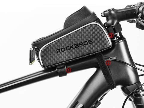 Tasche, Fahrradhalter RockBros 017-1BK, Packtasche für ein Fahrrad, am Rahmen Schwarz