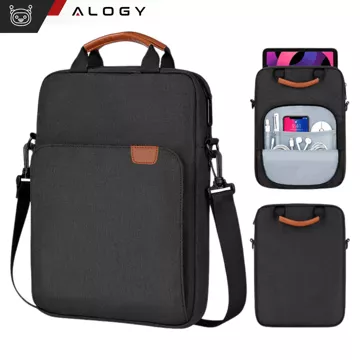 Tasche für Laptop / iPad Pro Air / Tablet 11-13 Zoll Herren Damen Unisex Schultergurt Beuteltasche Alogy Beutel schwarz