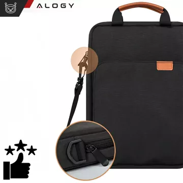 Tasche für Laptop / iPad Pro Air / Tablet 11-13 Zoll Herren Damen Unisex Schultergurt Beuteltasche Alogy Beutel schwarz