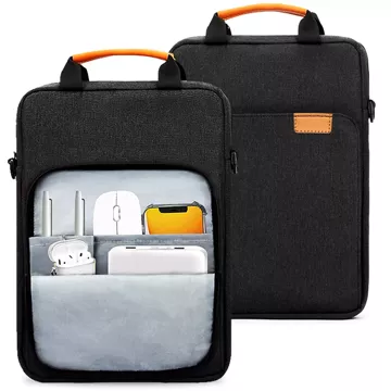 Tasche für Laptop / iPad Pro Air / Tablet 11-13 Zoll Herren Damen Unisex Schultergurt Beuteltasche Alogy Beutel schwarz