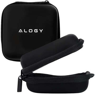 Tasche mit Reißverschluss Alogy Protect Universaltasche für Zubehör Kopfhörer, Kabel, Ladegerät schwarz