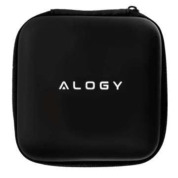 Tasche mit Reißverschluss Alogy Protect Universaltasche für Zubehör Kopfhörer, Kabel, Ladegerät schwarz