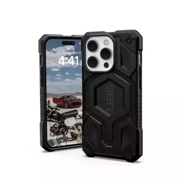 UAG Monarch - Schutzhülle für iPhone 14 Pro kompatibel mit MagSafe (Kevlar-Schwarz)