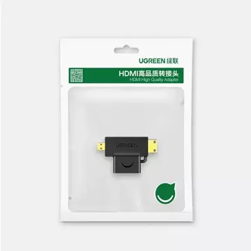 UGREEN Adapter von HDMI Typ A (weiblich) auf Mini HDMI (männlich) / Micro HDMI (männlich) schwarz (20144)