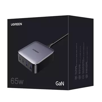 UGREEN CD327 Nexode Wandladegerät, 2x USB-C, 2x USB-A, GaN, 65W (grau)