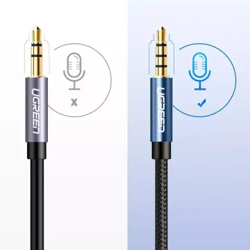 UGREEN Kabel AUX-Verlängerungskabel 3,5 mm Miniklinke 1m Silber (10592)