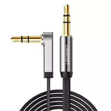 UGREEN Kabel flach gewinkelt AUX Audiokabel 3,5 mm Miniklinke 0,5 m schwarz (AV119 10596)