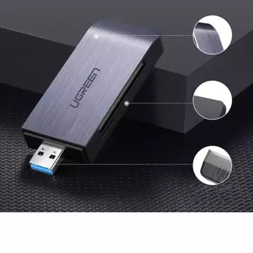 UGREEN SD / micro SD / CF / MS Kartenleser für USB 3.0 grau (50541)