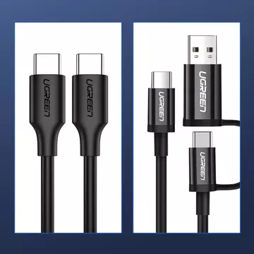 UGREEN USB Typ C Kabel zum Laden und Datentransfer 3A 0,5m schwarz (US286)