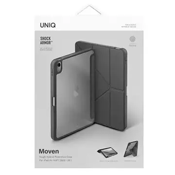 UNIQ Hülle Moven iPad Air 10.9 (2022/2020) Antimikrobiell szary/charcoal grey