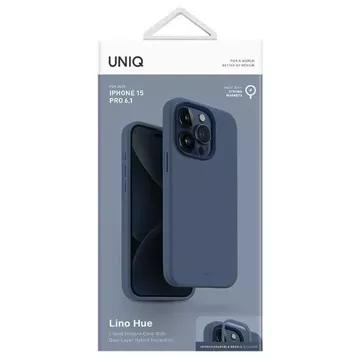 UNIQ Lino Hue Hülle für iPhone 15 Pro 6,1" Magclick Charging Marineblau/Marineblau
