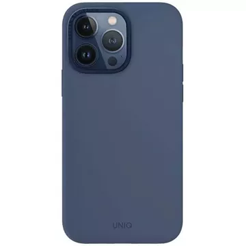 UNIQ Lino Hue Hülle für iPhone 15 Pro Max 6,7" Magclick Charging Marineblau/Marineblau