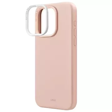 UNIQ Lino Hue Hülle für iPhone 15 Pro Max 6,7" Magclick Charging Pink/Blush Pink