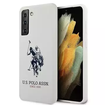 US Polo Silikon Logo Handyhülle für Samsung Galaxy S21 weiß/weiß