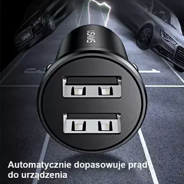 USAMS Autoladegerät 2xUSB 2.4A Mini schwarz/schwarz CC114TC01 (US-CC114)