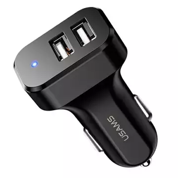 USAMS Autoladegerät 2xUSB C13 2.1A schwarz/schwarz (nur Kopf) CC87TC01