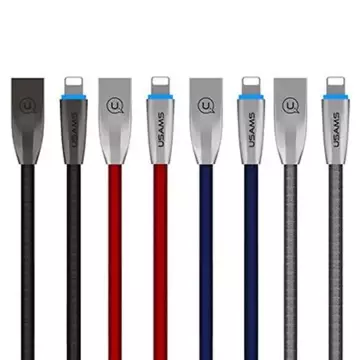 USAMS Geflochtenes Kabel U-Light Lightning 1,2 m blau