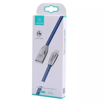 USAMS Geflochtenes Kabel U-Light Lightning 1,2 m blau