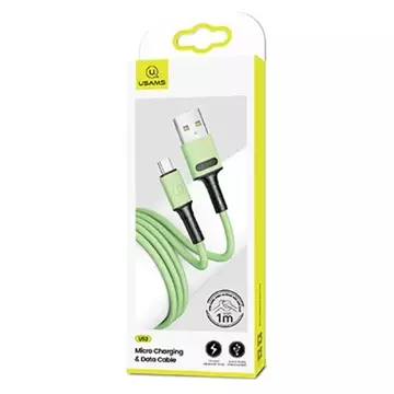 USAMS Kabel U52 microUSB 2A Schnellladung 1m grün