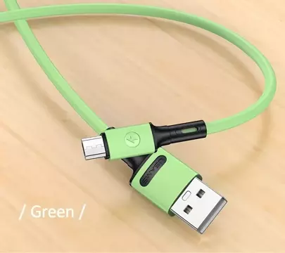 USAMS Kabel U52 microUSB 2A Schnellladung 1m grün