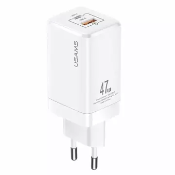 USAMS-Ladung. Netzwerk. T41 USB-C USB GaN 47W PD QC (nur Kopf) Schnellladung weiß/weiß CC137TC02 (US-CC137)