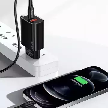 USAMS Wandladegerät 1x USB-C 1x USB T35 20W (nur Kopf) PD3.0 QC3.0 Fast Charging weiß/weiß CC121TC01 (US-CC121)