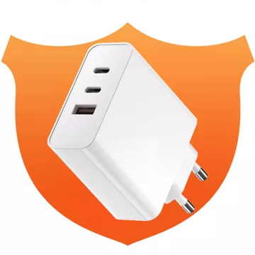 USB-Ladegerät 2x USB-C Typ C Schnellladung Power Delivery PD 65W Weiß