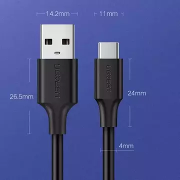 Ugreen Kabel USB - USB Type C 480 Mbps 3 A 1,5 m schwarz (US287 60117)