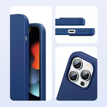 Ugreen Protective Silicone Case gummierte flexible Silikonhülle für iPhone 13 Pro Max blau